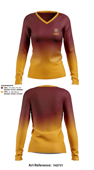 Women's Long Sleeve Vneck Shirt, Meade High School Track, Track & Field, Teamtime, Team time, sublimation, custom sports apparel, team uniforms, spirit wear, spiritwear, sports uniforms, custom shirts, team store, custom team store, fundraiser sports, apparel fundraiser