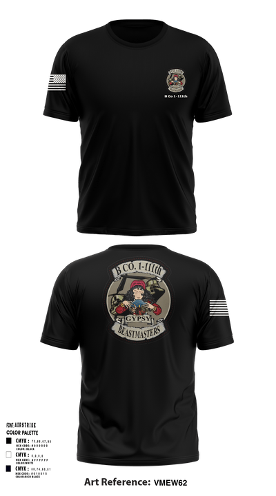 B Co 1-111th 52041982 Short Sleeve Performance Shirt - 1