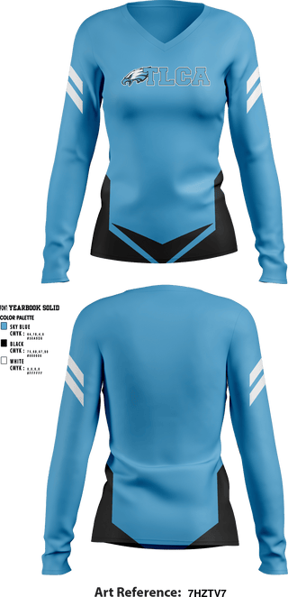 Women's Long Sleeve Vneck Shirt, Texas Leadership Charter Academy, Spirit Store, Teamtime, Team time, sublimation, custom sports apparel, team uniforms, spirit wear, spiritwear, sports uniforms, custom shirts, team store, custom team store, fundraiser sports, apparel fundraiser