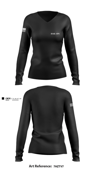 Women's Long Sleeve Vneck Shirt, 84th APS, Army, Teamtime, Team time, sublimation, custom sports apparel, team uniforms, spirit wear, spiritwear, sports uniforms, custom shirts, team store, custom team store, fundraiser sports, apparel fundraiser