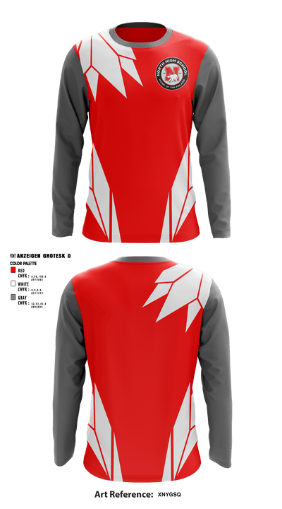 North Senior High School Gymnastics 87380048 Long Sleeve Performance Shirt - 1