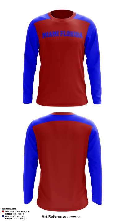Miami Florida 48787427 Long Sleeve Performance Shirt - 1