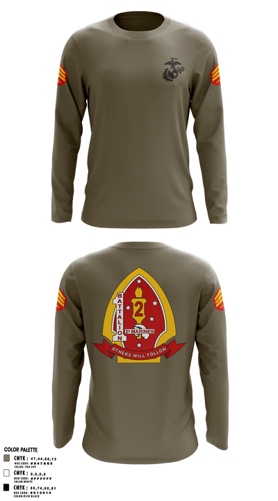 1st Battalion 2nd Marines 97957515 Long Sleeve Performance Shirt - 1
