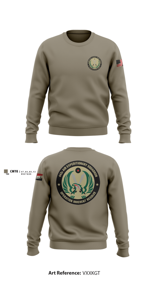 Crew Neck Sweatshirt, 443 AES, Air Force, Teamtime, Team time, sublimation, custom sports apparel, team uniforms, spirit wear, spiritwear, sports uniforms, custom shirts, team store, custom team store, fundraiser sports, apparel fundraiser