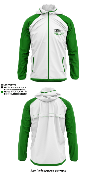 Howell Cheney Technical High School Softball 84997147 Windbreaker - 3