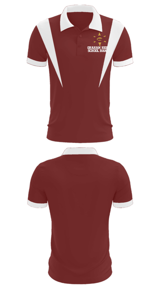 Short Sleeve Performance Polo, Graham High School Band, Spirit Store, Teamtime, Team time, sublimation, custom sports apparel, team uniforms, spirit wear, spiritwear, sports uniforms, custom shirts, team store, custom team store, fundraiser sports, apparel fundraiser