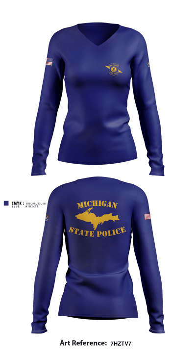 Calumet Post 87 18423846 Women's Long Sleeve V-neck Shirt - 1