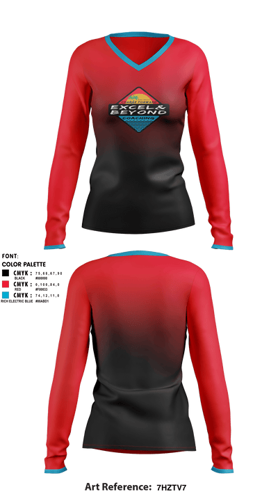 Excel & Beyond Coaching 7207155 Women's Long Sleeve V-neck Shirt - 1