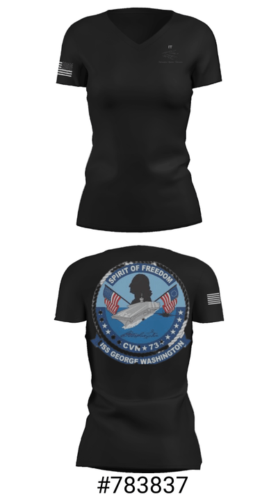 USS GEORGE WASHINGTON INFORMATION TECHNICIANS 62071140 Women's Short Sleeve V-neck Shirt - 19