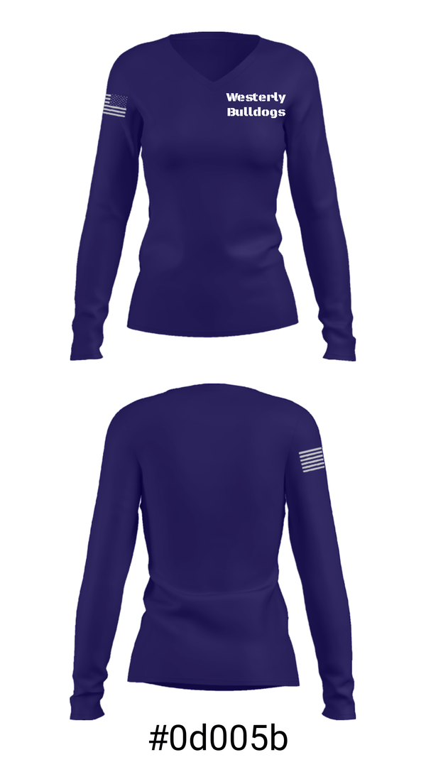 Women's Long Sleeve Vneck Shirt, Westerly Bulldogs, Men's Basketball, Teamtime, Team time, sublimation, custom sports apparel, team uniforms, spirit wear, spiritwear, sports uniforms, custom shirts, team store, custom team store, fundraiser sports, apparel fundraiser