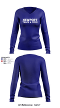 Newport High School Track & Field 49757231 Women's Long Sleeve V-neck Shirt - 1