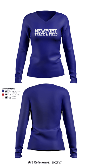 Women's Long Sleeve Vneck Shirt, Newport High School Track & Field, Track & Field, Teamtime, Team time, sublimation, custom sports apparel, team uniforms, spirit wear, spiritwear, sports uniforms, custom shirts, team store, custom team store, fundraiser sports, apparel fundraiser