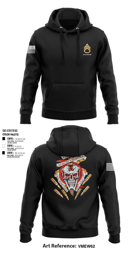 Hoodie, A Co 1/155 INF, Army, Teamtime, Team time, sublimation, custom sports apparel, team uniforms, spirit wear, spiritwear, sports uniforms, custom shirts, team store, custom team store, fundraiser sports, apparel fundraiser