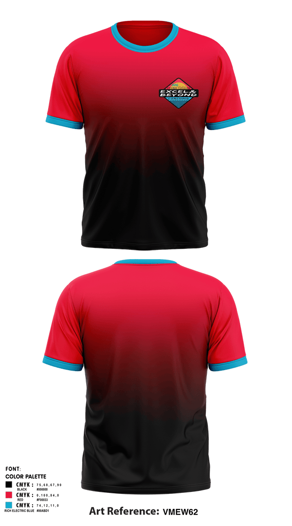 Short Sleeve Performance Shirt, Excel & Beyond Coaching, Cycling, Teamtime, Team time, sublimation, custom sports apparel, team uniforms, spirit wear, spiritwear, sports uniforms, custom shirts, team store, custom team store, fundraiser sports, apparel fundraiser