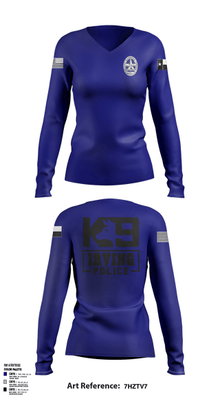 Women's Long Sleeve Vneck Shirt, , Police, Teamtime, Team time, sublimation, custom sports apparel, team uniforms, spirit wear, spiritwear, sports uniforms, custom shirts, team store, custom team store, fundraiser sports, apparel fundraiser
