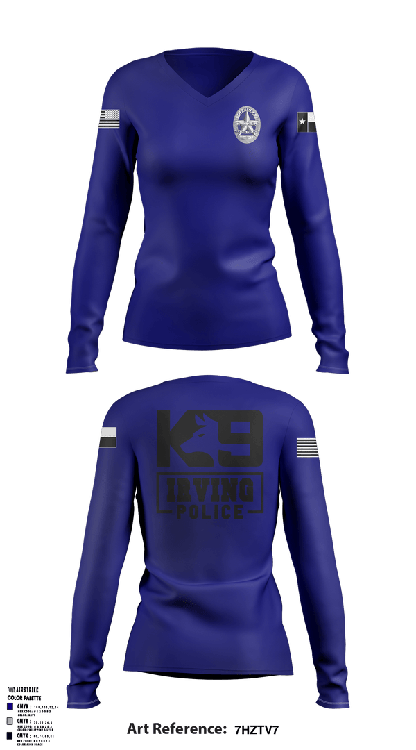 Women's Long Sleeve Vneck Shirt, , Police, Teamtime, Team time, sublimation, custom sports apparel, team uniforms, spirit wear, spiritwear, sports uniforms, custom shirts, team store, custom team store, fundraiser sports, apparel fundraiser