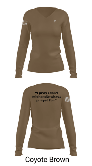 Women's Long Sleeve Vneck Shirt, , Army, Teamtime, Team time, sublimation, custom sports apparel, team uniforms, spirit wear, spiritwear, sports uniforms, custom shirts, team store, custom team store, fundraiser sports, apparel fundraiser