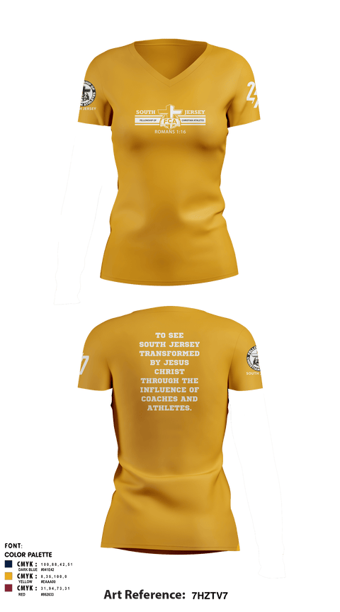 Women's Short Sleeve Vneck Shirt, FCA ( Fellowship of Christian Athletes ) South Jersey, Spirit Store, Teamtime, Team time, sublimation, custom sports apparel, team uniforms, spirit wear, spiritwear, sports uniforms, custom shirts, team store, custom team store, fundraiser sports, apparel fundraiser