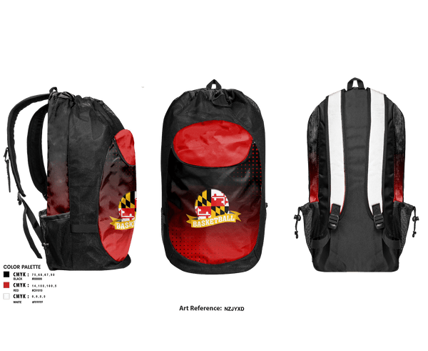 Gear Bag, Mid Maryland Boys Basketball, Men's Basketball, Teamtime, Team time, sublimation, custom sports apparel, team uniforms, spirit wear, spiritwear, sports uniforms, custom shirts, team store, custom team store, fundraiser sports, apparel fundraiser