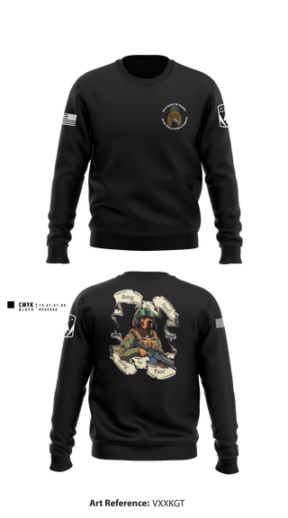 Crew Neck Sweatshirt, Bravo Battery, 4th Battalion, 3rd Air Defense Artillery Regiment, Army, Teamtime, Team time, sublimation, custom sports apparel, team uniforms, spirit wear, spiritwear, sports uniforms, custom shirts, team store, custom team store, fundraiser sports, apparel fundraiser