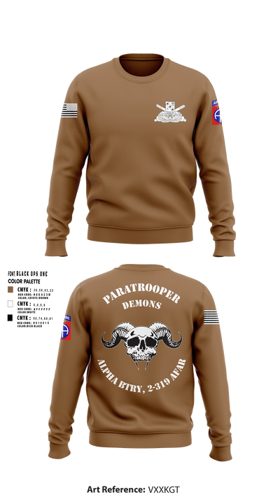 ALPHA BTRY, 2-319th AFAR 68475694 Crew Neck Sweatshirt - 9