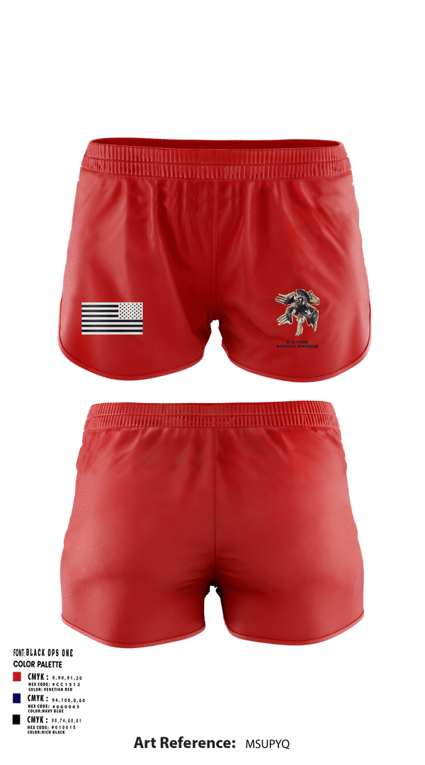 Women's Shorts, S-2 Food Service Division, Navy, Teamtime, Team time, sublimation, custom sports apparel, team uniforms, spirit wear, spiritwear, sports uniforms, custom shirts, team store, custom team store, fundraiser sports, apparel fundraiser