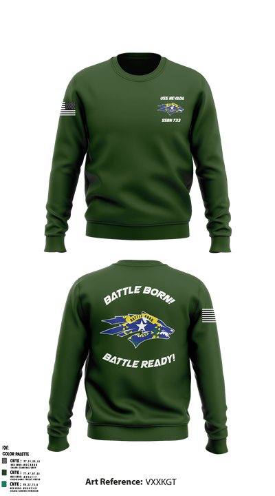 USS NEVADA SSBN 733 65073503 Crew Neck Sweatshirt - 3