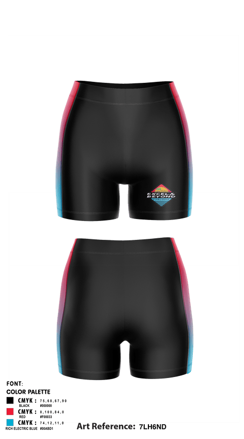 Women's Compression Shorts, Excel & Beyond Coaching, Cycling, Teamtime, Team time, sublimation, custom sports apparel, team uniforms, spirit wear, spiritwear, sports uniforms, custom shirts, team store, custom team store, fundraiser sports, apparel fundraiser