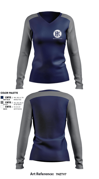 Women's Long Sleeve Vneck Shirt, Kent Island Baseball, Baseball, Teamtime, Team time, sublimation, custom sports apparel, team uniforms, spirit wear, spiritwear, sports uniforms, custom shirts, team store, custom team store, fundraiser sports, apparel fundraiser