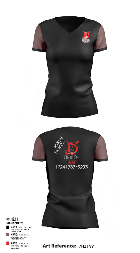 Women's Short Sleeve Vneck Shirt, Devils Detail ShopDevils Detail Shop, , Teamtime, Team time, sublimation, custom sports apparel, team uniforms, spirit wear, spiritwear, sports uniforms, custom shirts, team store, custom team store, fundraiser sports, apparel fundraiser