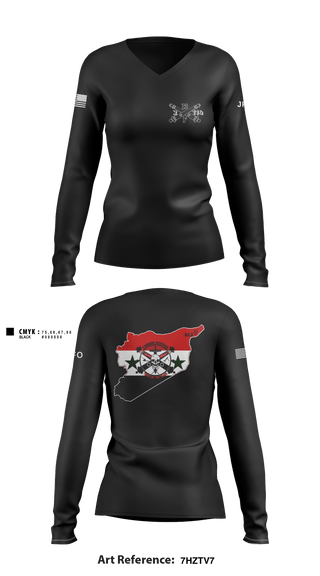 Women's Long Sleeve Vneck Shirt, HHB 2-114 FA (FIST), Army, Teamtime, Team time, sublimation, custom sports apparel, team uniforms, spirit wear, spiritwear, sports uniforms, custom shirts, team store, custom team store, fundraiser sports, apparel fundraiser