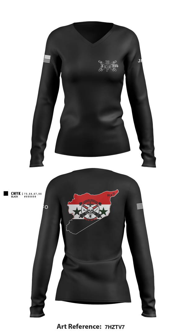 Women's Long Sleeve Vneck Shirt, HHB 2-114 FA (FIST), Army, Teamtime, Team time, sublimation, custom sports apparel, team uniforms, spirit wear, spiritwear, sports uniforms, custom shirts, team store, custom team store, fundraiser sports, apparel fundraiser