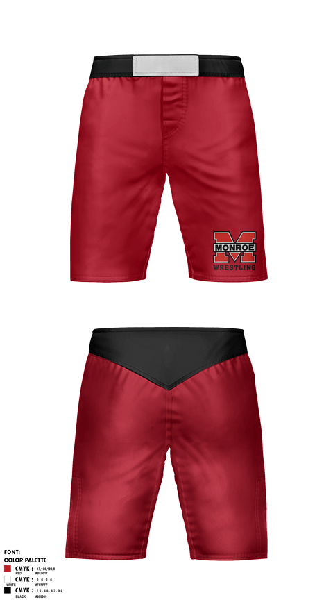 Fight Shorts, Monroe Middle School, Wrestling, Teamtime, Team time, sublimation, custom sports apparel, team uniforms, spirit wear, spiritwear, sports uniforms, custom shirts, team store, custom team store, fundraiser sports, apparel fundraiser
