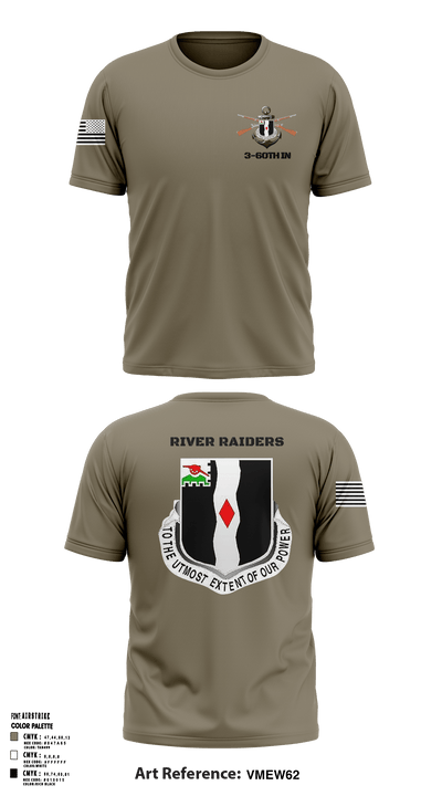 3rd Battalion 60th infantry Regiment River Raiders 94205182 Short Sleeve Performance Shirt - 1