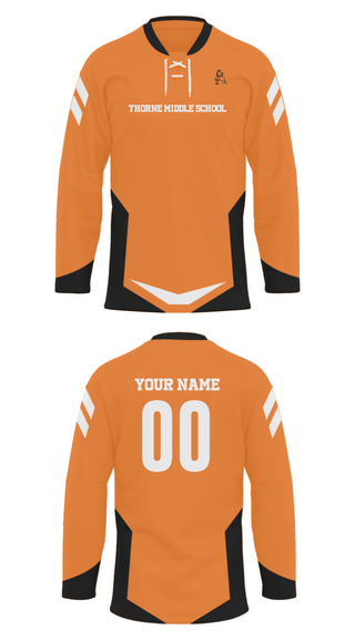 Hockey Jersey, Thorne Middle School, Spirit Store, Teamtime, Team time, sublimation, custom sports apparel, team uniforms, spirit wear, spiritwear, sports uniforms, custom shirts, team store, custom team store, fundraiser sports, apparel fundraiser