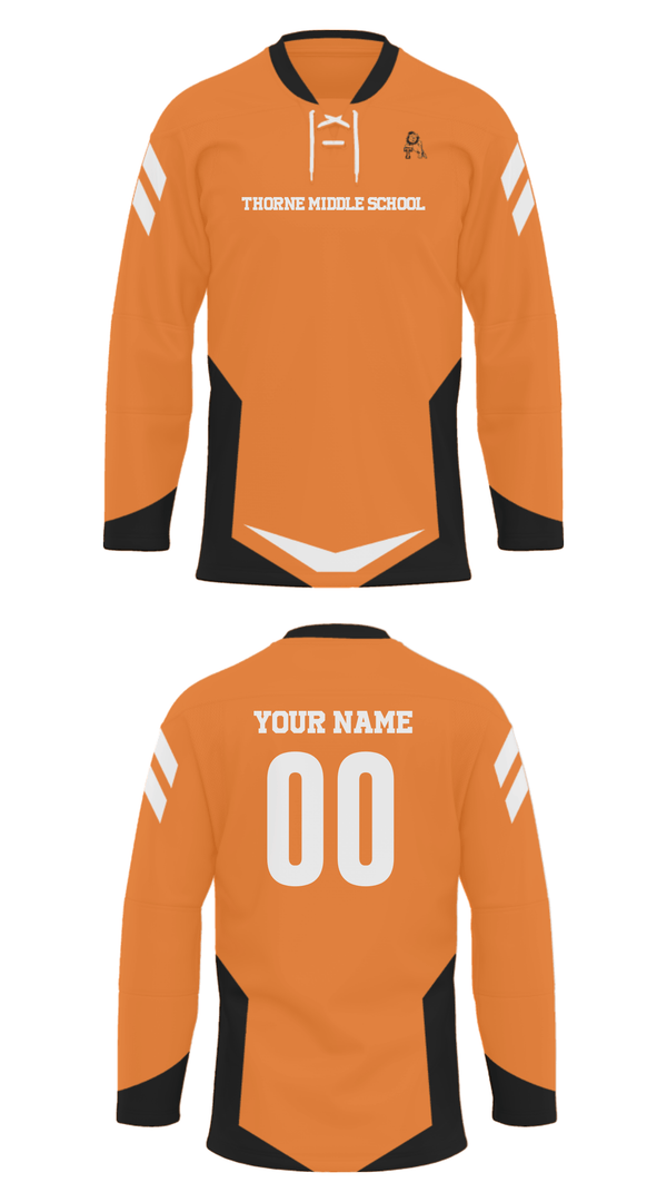 Hockey Jersey, Thorne Middle School, Spirit Store, Teamtime, Team time, sublimation, custom sports apparel, team uniforms, spirit wear, spiritwear, sports uniforms, custom shirts, team store, custom team store, fundraiser sports, apparel fundraiser