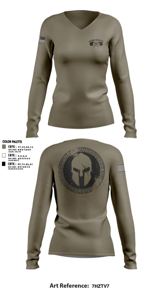 Women's Long Sleeve Vneck Shirt, , Army, Teamtime, Team time, sublimation, custom sports apparel, team uniforms, spirit wear, spiritwear, sports uniforms, custom shirts, team store, custom team store, fundraiser sports, apparel fundraiser