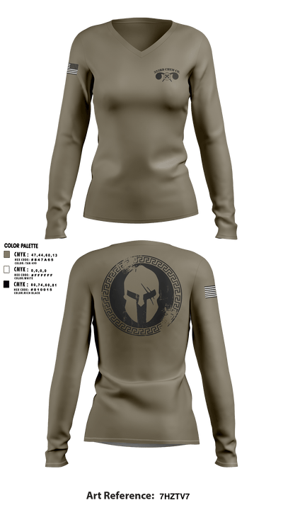 323rd Chem Co. 71427370 Women's Long Sleeve V-neck Shirt - 4
