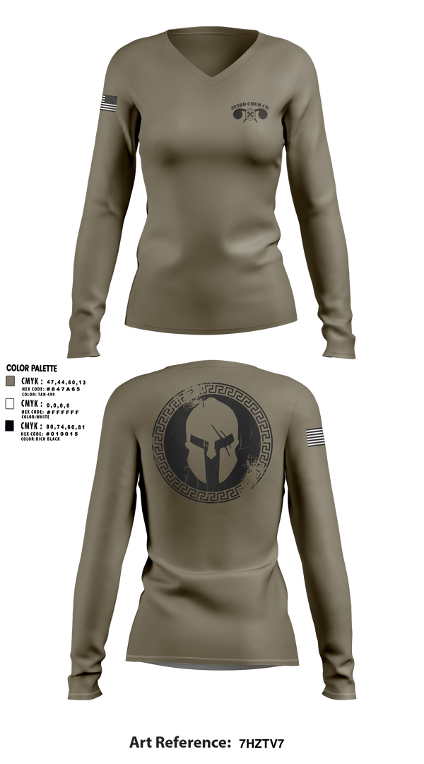 Women's Long Sleeve Vneck Shirt, , Army, Teamtime, Team time, sublimation, custom sports apparel, team uniforms, spirit wear, spiritwear, sports uniforms, custom shirts, team store, custom team store, fundraiser sports, apparel fundraiser