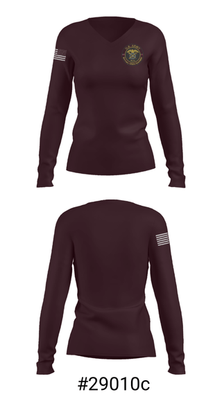 Women's Long Sleeve Vneck Shirt, , Army, Teamtime, Team time, sublimation, custom sports apparel, team uniforms, spirit wear, spiritwear, sports uniforms, custom shirts, team store, custom team store, fundraiser sports, apparel fundraiser