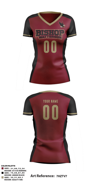 Bishop Watterson High School Volleyball 30703651 Women's Short Sleeve V-neck Shirt - 1