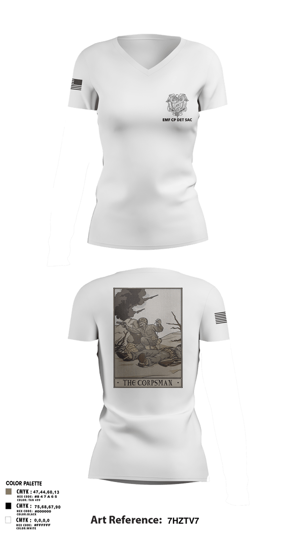 Women's Short Sleeve Vneck Shirt, EMF CP DET SAC, , Teamtime, Team time, sublimation, custom sports apparel, team uniforms, spirit wear, spiritwear, sports uniforms, custom shirts, team store, custom team store, fundraiser sports, apparel fundraiser