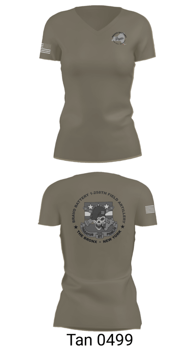 Bravo Battery 1-258 FA 6342308 Women's Short Sleeve V-neck Shirt - 23