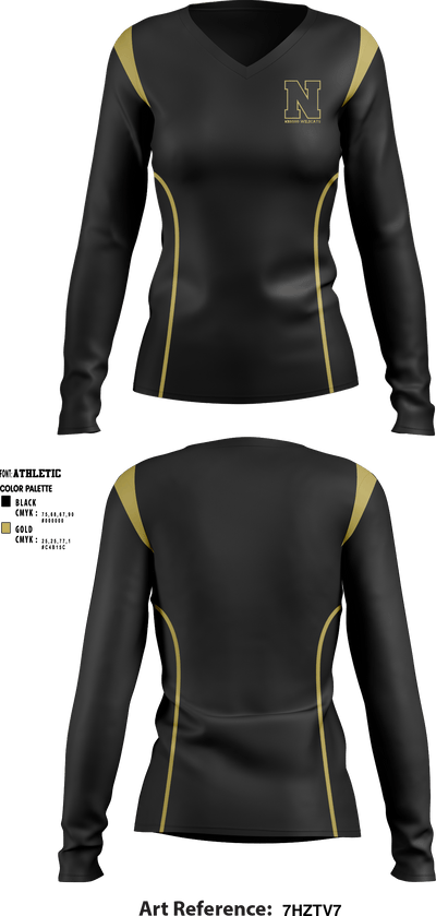 Neosho High School Wrestling 73400785 Women's Long Sleeve V-neck Shirt - 1