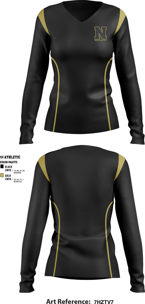 Women's Long Sleeve Vneck Shirt, Neosho High School Wrestling, , Teamtime, Team time, sublimation, custom sports apparel, team uniforms, spirit wear, spiritwear, sports uniforms, custom shirts, team store, custom team store, fundraiser sports, apparel fundraiser