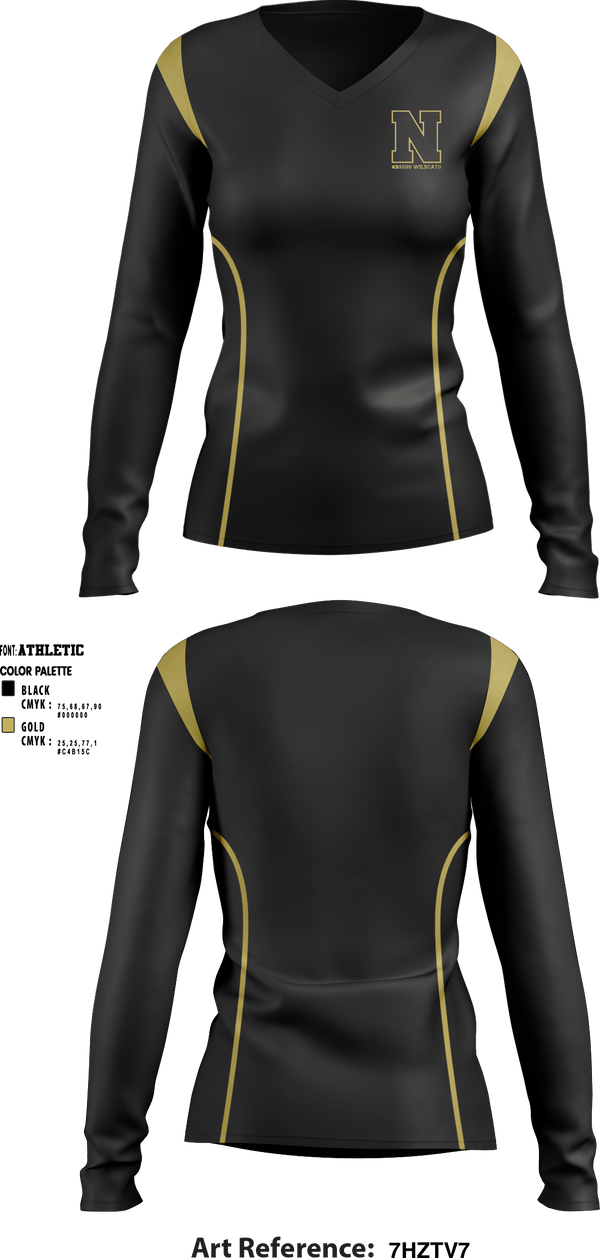 Women's Long Sleeve Vneck Shirt, Neosho High School Wrestling, , Teamtime, Team time, sublimation, custom sports apparel, team uniforms, spirit wear, spiritwear, sports uniforms, custom shirts, team store, custom team store, fundraiser sports, apparel fundraiser