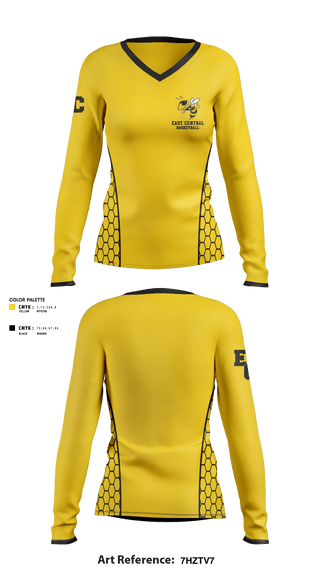 Women's Long Sleeve Vneck Shirt, East Central High School Basketball, Women's Basketball, Teamtime, Team time, sublimation, custom sports apparel, team uniforms, spirit wear, spiritwear, sports uniforms, custom shirts, team store, custom team store, fundraiser sports, apparel fundraiser