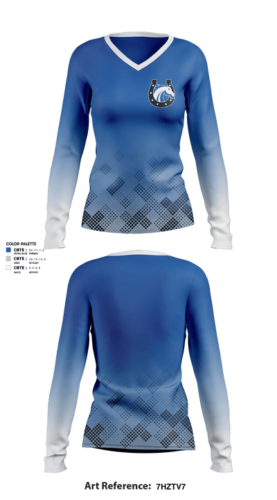 Andrada Polytechnic High School 31297372 Women's Long Sleeve V-neck Shirt - 1