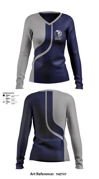 Women's Long Sleeve Vneck Shirt, IRHS Girls Basketball, Women's Basketball, Teamtime, Team time, sublimation, custom sports apparel, team uniforms, spirit wear, spiritwear, sports uniforms, custom shirts, team store, custom team store, fundraiser sports, apparel fundraiser