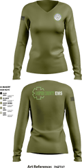 Jasper County EMS 69252235 Women's Long Sleeve V-neck Shirt - 2